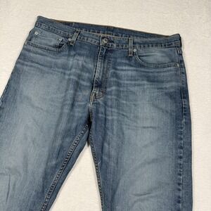 Levis 513 Jeans Mens 36x30 Blue Slim Straight Leg Stretch Denim Medium Wash